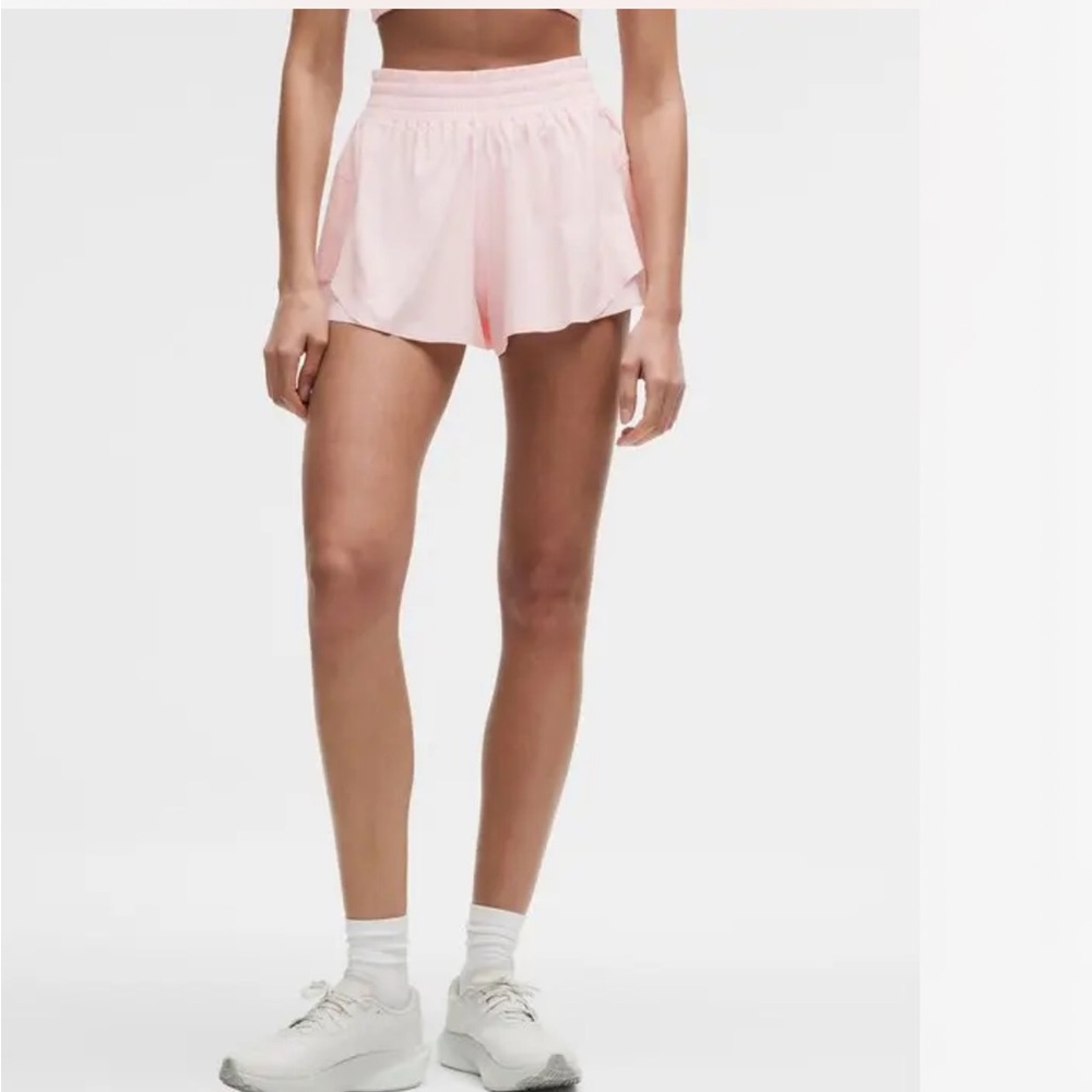 lululemon athletica Women's Light Pink Athletic Running Shorts - Picture 2 of 16